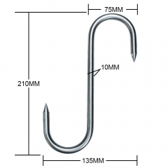 Stainless Steel S Hook Smoking Hooks Meat Processing for Hanging Drying BBQ Grilling Sausage Chicken Beef Hook Tool