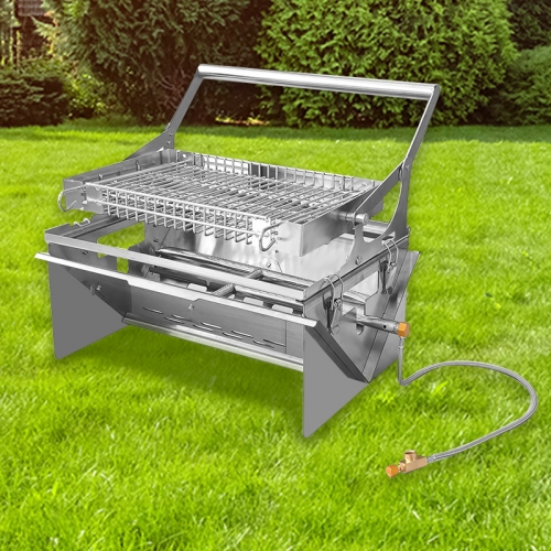 Outdoor portable gas charcoal flip barbecue grill