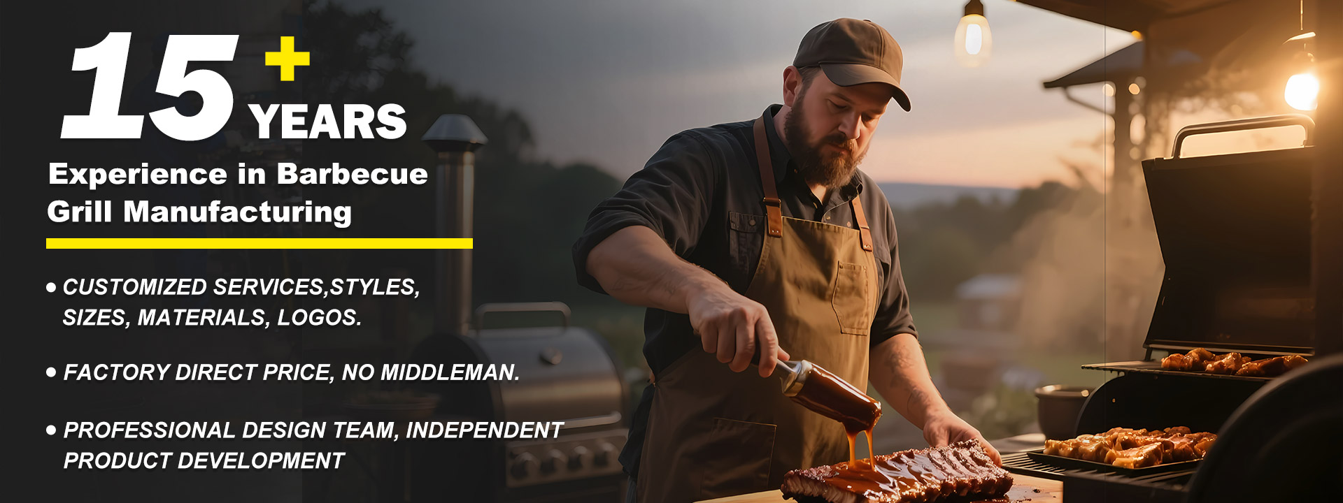 A professional barbecue grill factory with 15 years of experience in import and export foreign trade