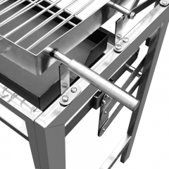 Outdoor Garden Camping Barbecue Stainless Steel Charcoal Box Lift Manual Flip 180 ° Barbecue Rack