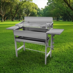 Outdoor camping stainless steel pedal flip 180 degree rotating barbecue grill