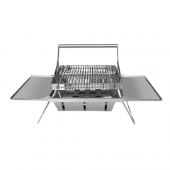 Outdoor camping portable lightweight stainless steel folding with wings flip barbecue grill