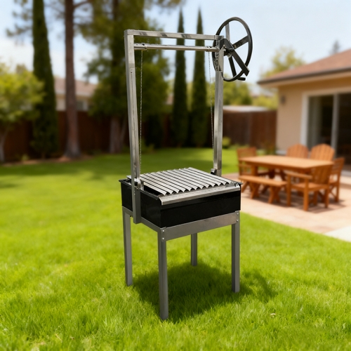 Outdoor kitchen stainless steel adjustable grill mesh Argentine barbecue grill