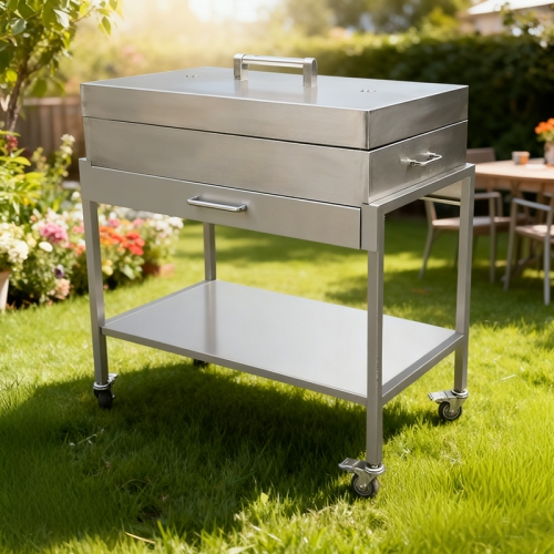 Outdoor camping barbecue grill mesh, detachable large gathering commercial stainless steel barbecue grill