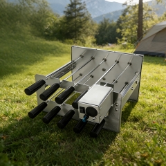 Outdoor camping portable electric stainless steel double-layer Cyprus BBQ grill