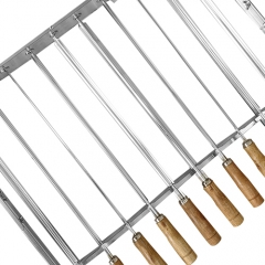 Portable outdoor camping barbecue stainless steel grill top barbecue skewer set