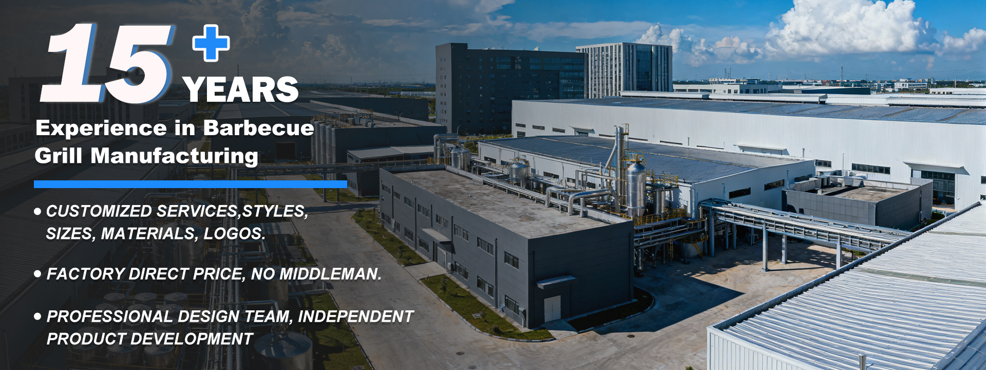 A professional barbecue grill factory with 15 years of experience in import and export foreign trade