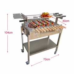 Cypriot Foukou Automatic Electric Motor Turning BBQ Charcoal Chicken Grill Machine
