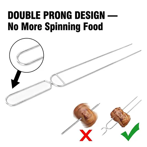 Master the Art of Grilling: Professional U-Shaped Stainless Steel Anti-Spin Skewers