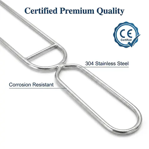 Master the Art of Grilling: Professional U-Shaped Stainless Steel Anti-Spin Skewers