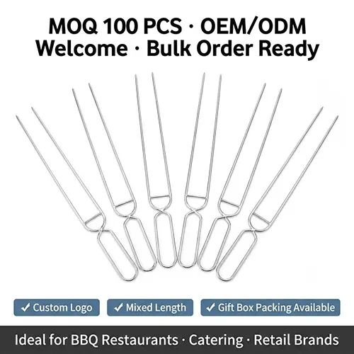 Master the Art of Grilling: Professional U-Shaped Stainless Steel Anti-Spin Skewers