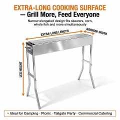 Heavy-Duty Portable Stainless Steel Charcoal Grill: The Ultimate Narrow-Body Solution for High-Efficiency Grilling