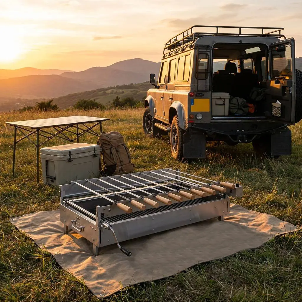 Professional Cyprus-Style Chain Rotisserie BBQ Grill: The Ultimate Precision Tool for Authentic Souvlaki & Kebab