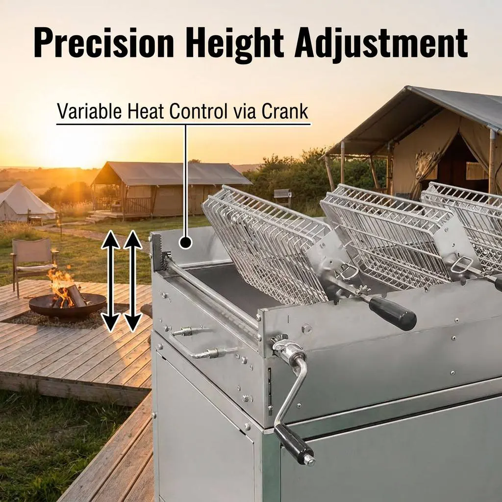 Heavy-Duty 4-Basket Rotisserie BBQ Station: Maximum Productivity with Precision Heat Control