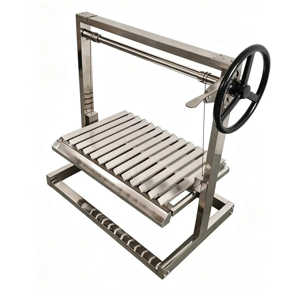 Santa Maria Style Stainless Steel Height-Adjustable Grill Insert: Professional Flame Control for Built-In Outdoor Kitchens