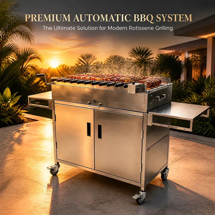 Professional Cypriot-Style Rotisserie Station: Industrial Efficiency Meets Gourmet Precision